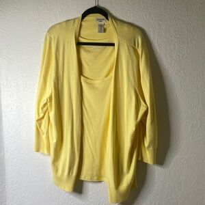 St. John's Bay Women's Yellow Cardigan Sweater Set